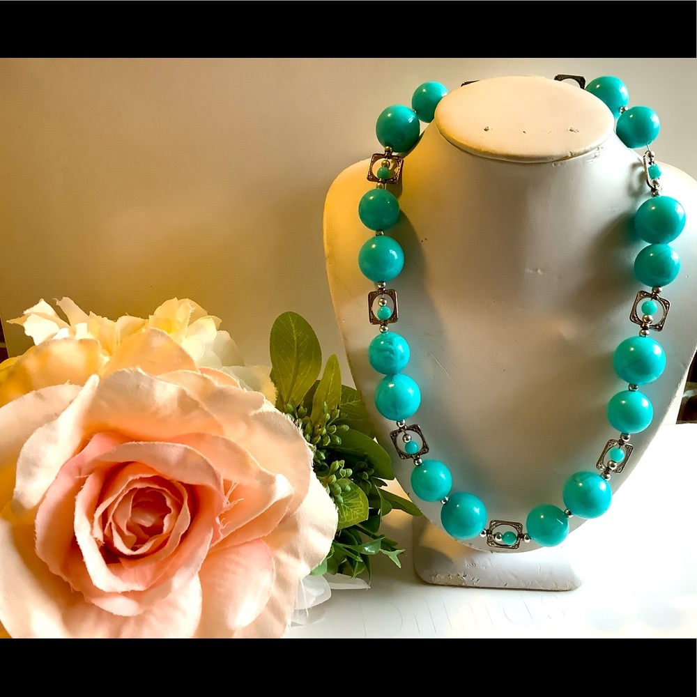 Turquoise handmade one of a kind necklace